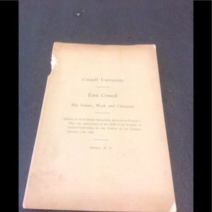 Rare 1898 Cornell University Founders day program